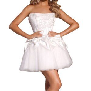 SALE NWT Portia and Scarlett PS25709 Beaded Applique Cocktail Dress White Size 2